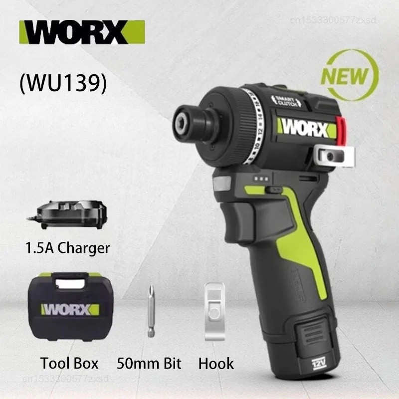 FRMU 2025 Worx WU139 สว่านไดรเวอร์ไร้สาย ไขควงกระแทกไฟฟ้าแบบไม่มีแปรง เชยโลหะแบบชาร์จไฟได้ แรงบิดสูง