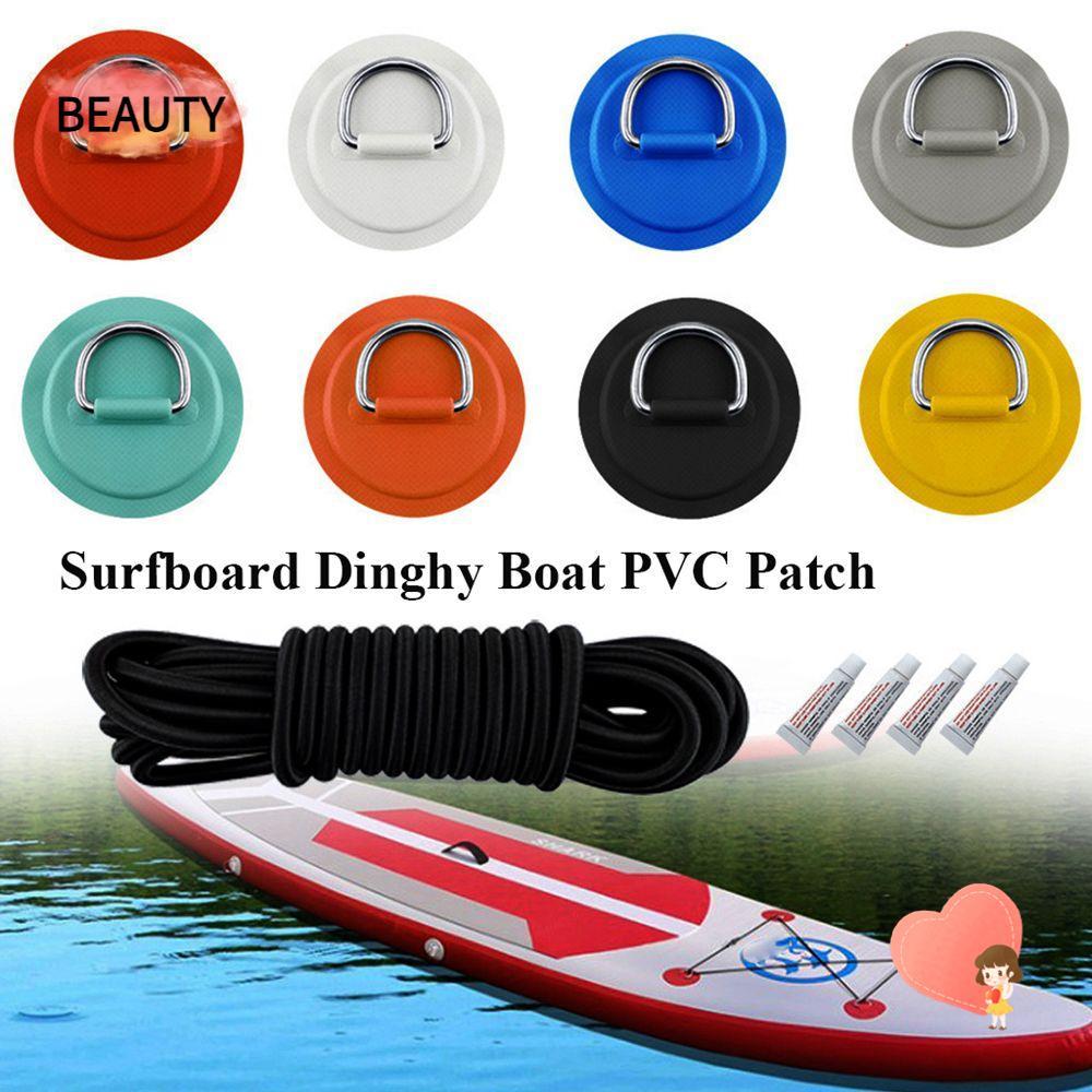 BEAUTY 1/4 ชิ้นยืดหยุ่น Bungee เชือก 5M รอบแหวน Pad สแตนเลส Deck Rigging Sup