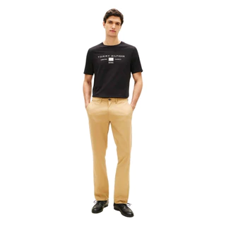Tommy Hilfiger เสื้อยืด ผู้ชาย รุ่น MW0MW42365 BDS - สีดำ ทรง Regular