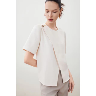 G2000 เสื้อเบลาส์แขนสั้นสำหรับผู้หญิง Regular Fit รุ่น 5624142110 BEIGE