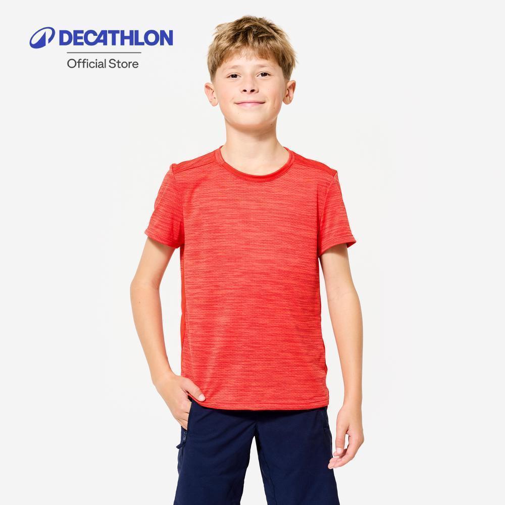 Decathlon Kids' Synthetic Breathable T-Shirt เสื้อยืดใยสังเคราะห์ระบายอากาศสำหรับเด็ก รุ่น S500 - Red
