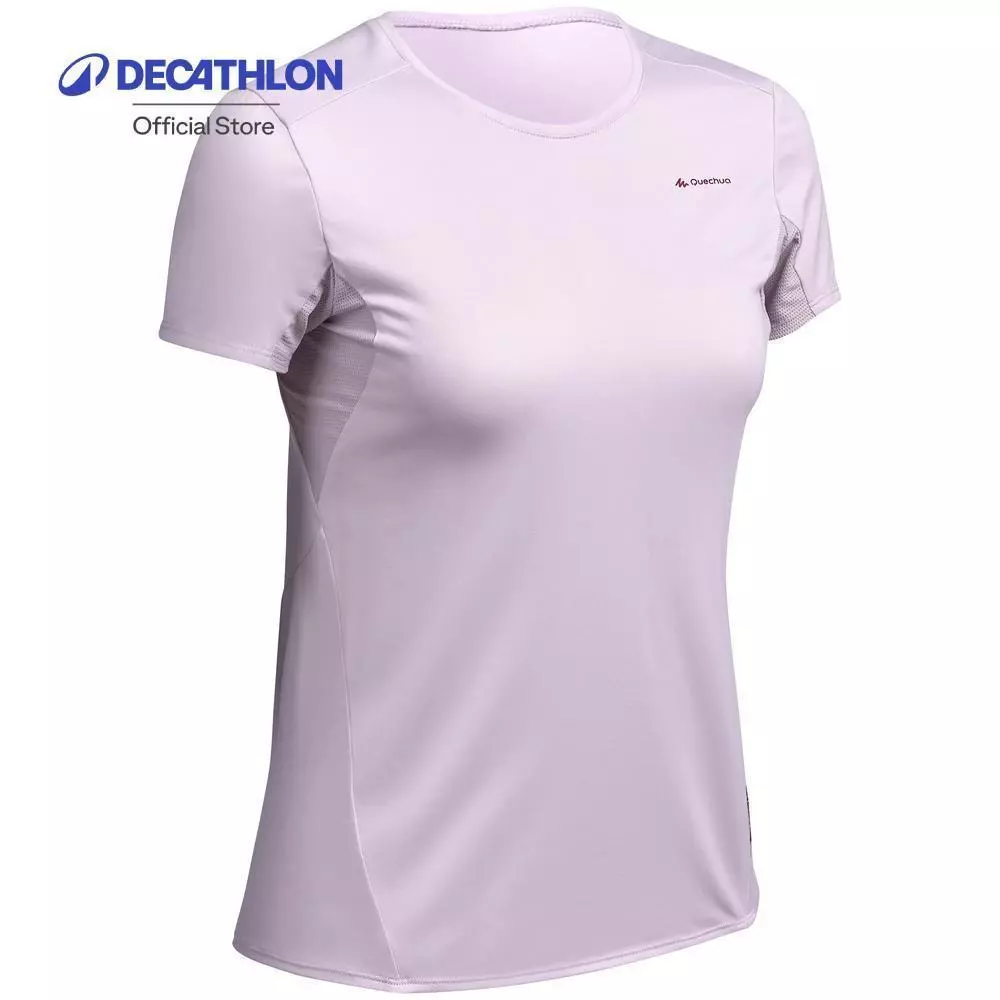 Decathlon Women’S Mountain Walking Short-Sleeved T-Shirt เสื้อยืดแขนสั้นผู้หญิงใส่เดินป่า รุ่น Mh100 - Purple