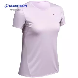 Decathlon Women’S Mountain Walking Short-Sleeved T-Shirt เสื้อยืดแขนสั้นผู้หญิงใส่เดินป่า รุ่น Mh100 - Purple