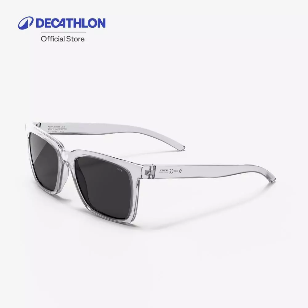 Decathlon Category 3 Active 500 Sqr Rectangular Sunglasses แว่นกันแดดทรงสี่เหลี่ยม ประเภท 3 รุ่น Active 500 Sqr - Grey