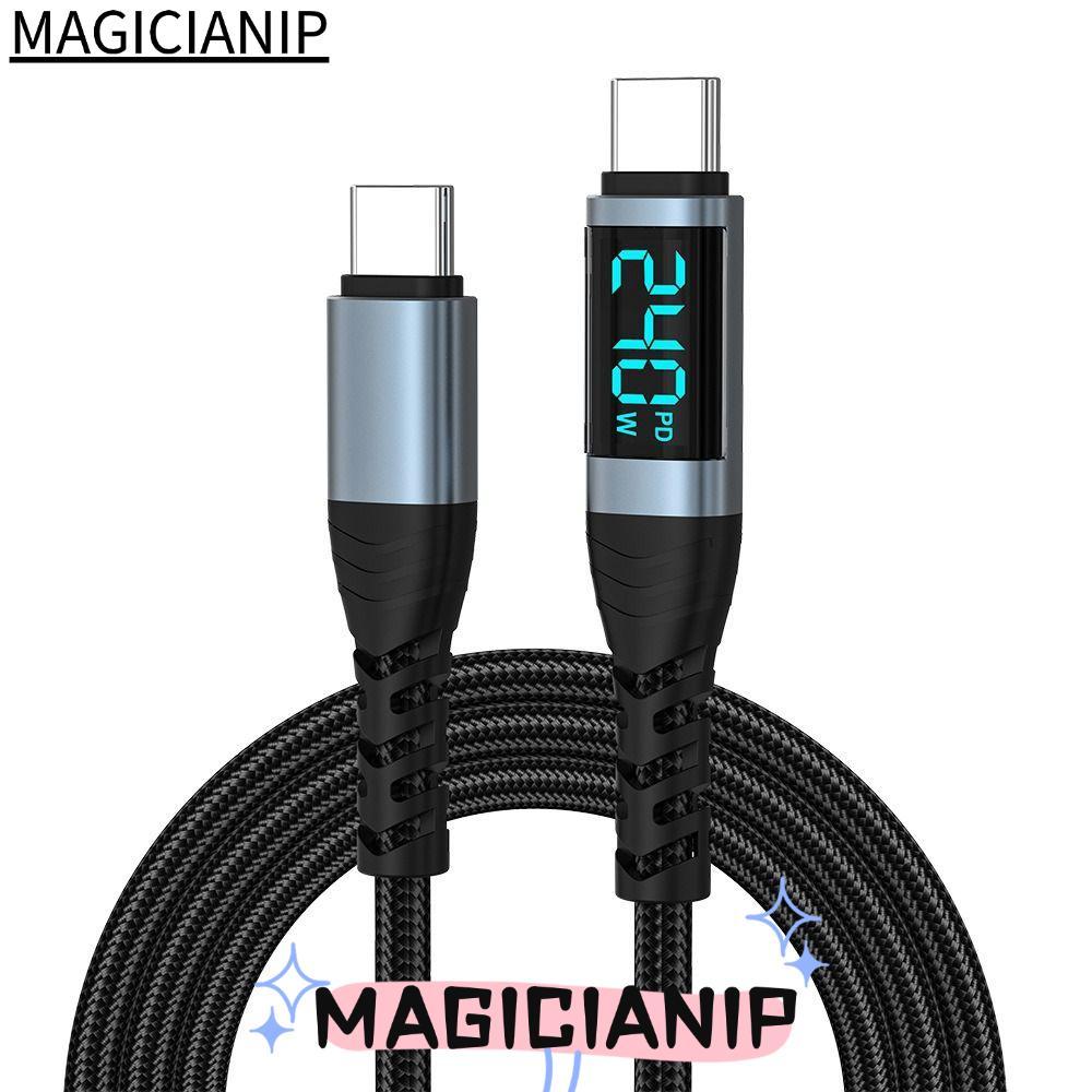 MAGICIANIP Data Cord, Type C ถึง Type C จอแสดงผล LED Type C, ความเร็วสูง 240W ทนทาน Fast Charging Ch
