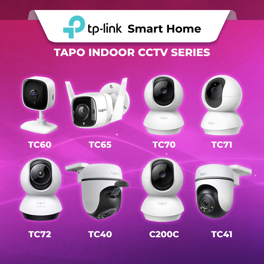 TP-Link Tapo กล้องวงจรปิดในร่ม TC70 TC71 TC72 TC74 ความละเอียดสูงในร่ม 360o หมุนสมาร์ทติดตาม Night V