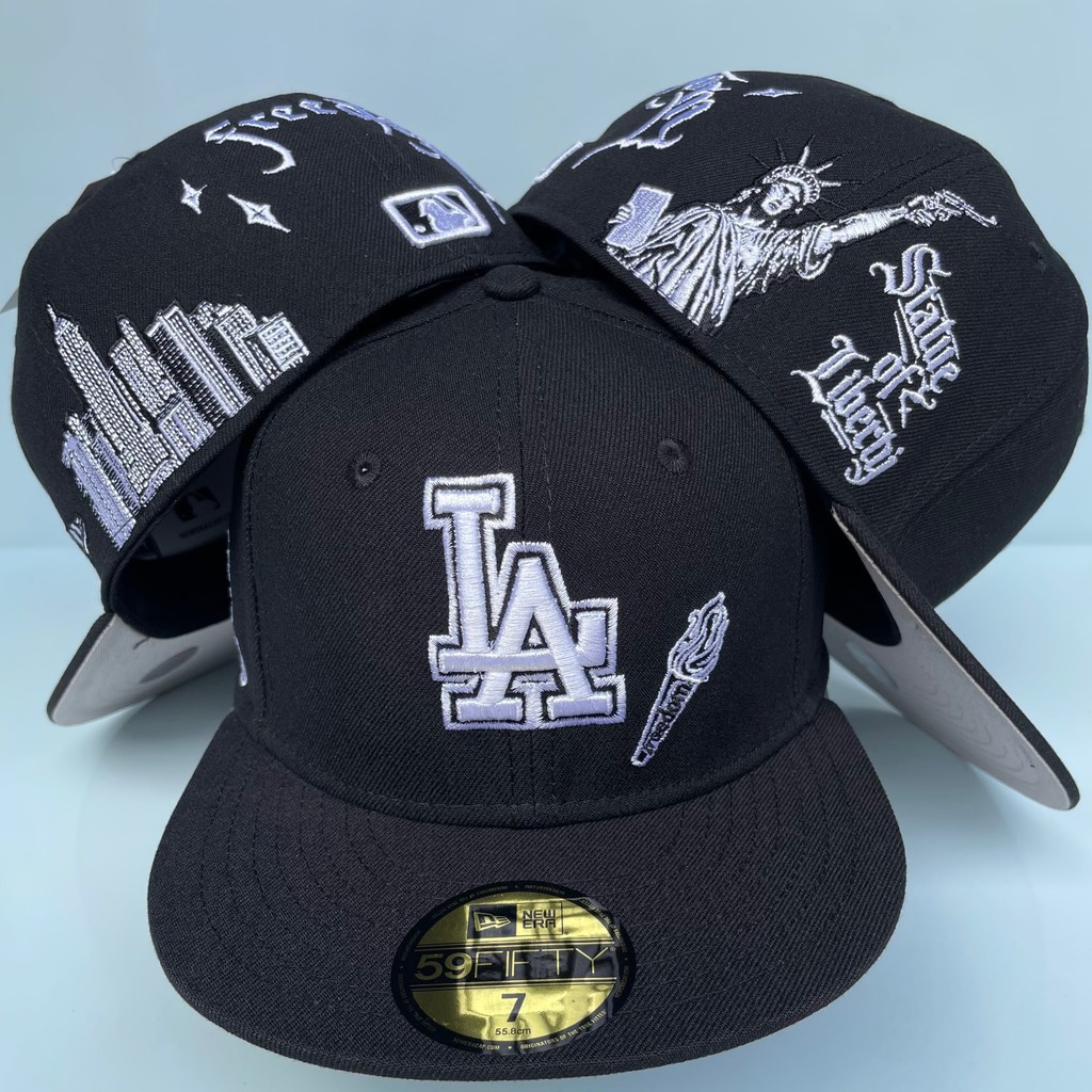 Dodgers Cap Fited Hat Summer Baseball Cap Fully Enclosed Size Hat หมวกกีฬา TTWN