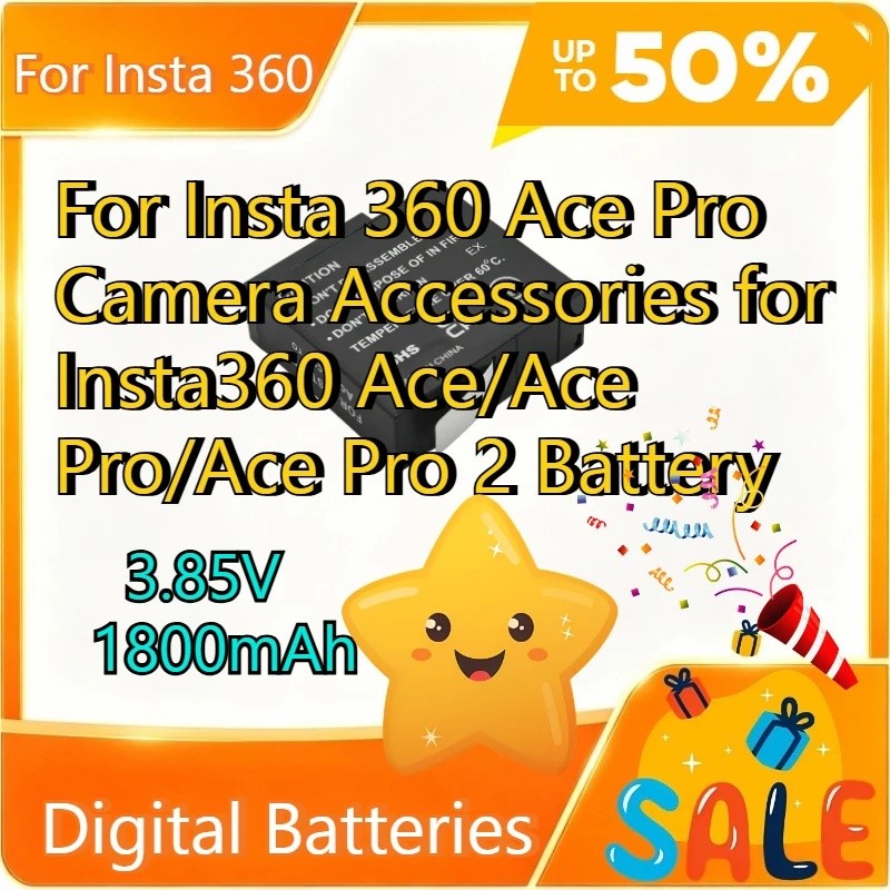 สําหรับ I nsta 360 Ace Pro อุปกรณ์เสริมสําหรับกล้อง Insta360 Ace/Ace Pro/Ace Pro 2 แบตเตอรี่ 1800mAh