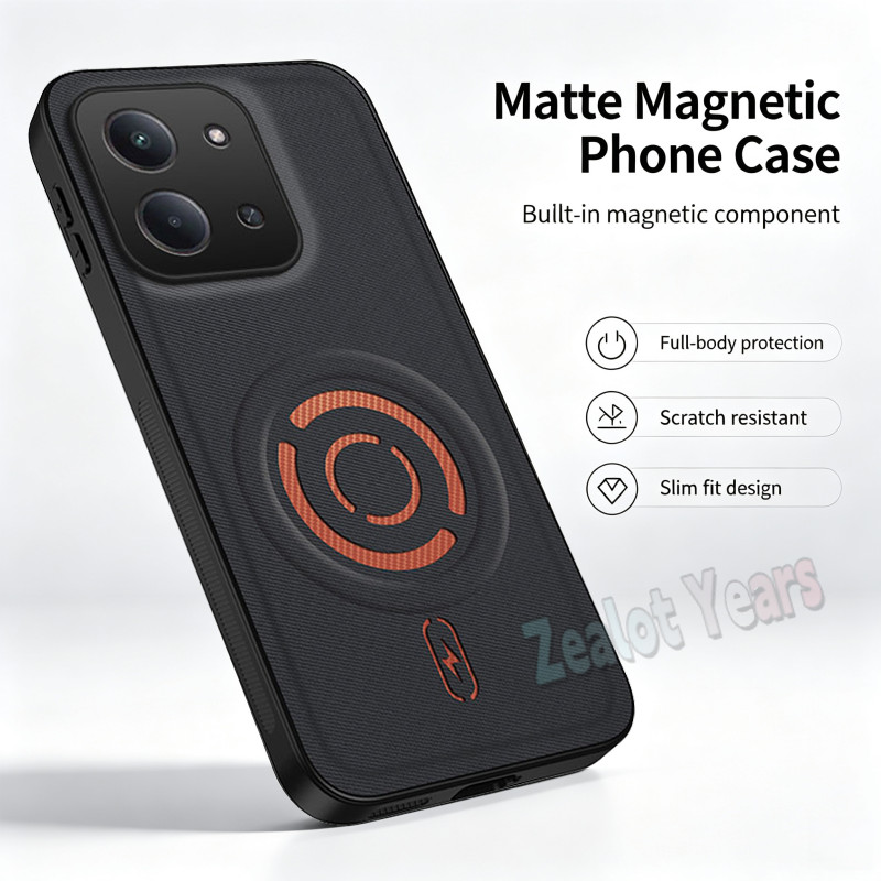 ปลอกสําหรับ Redmi 15C 4G 171mm Magnetic Tech Fabric Case กันกระแทกฝาหลัง