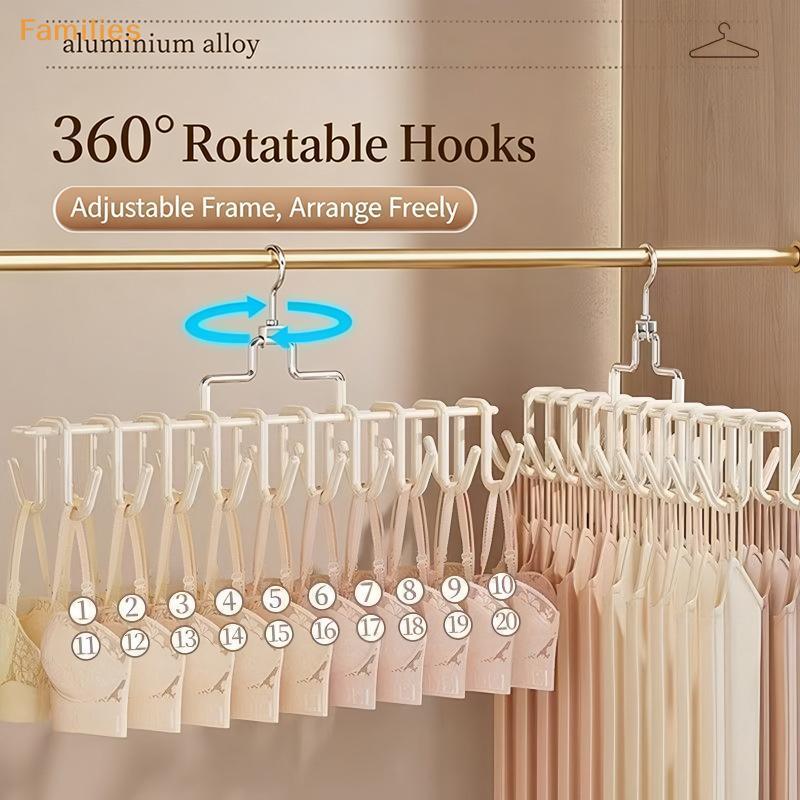 Families> 360 หมุน Multi Hook Hanger ประหยัดพื้นที่แขวน Ra สําหรับ Bras Camisoles เข็มขัดผ้าพันคอในครัวเรือนตู้เสื้อผ้า Organizer ได้ดี