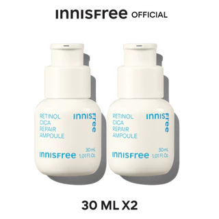 [รับฟรี 4 ชิ้น] (แพ็คคู่) Innisfree Double Retinol Cica Ampoule set 30 mlx2 อินนิสฟรี เรตินอลลดสิว