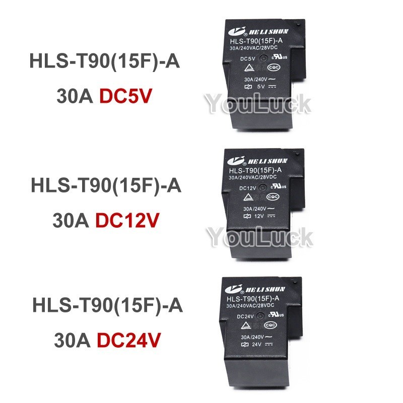 1 ชิ้น HLS-T90(15F)-A HLS-T90 15F-A DC5V DC12V DC24V 30A 4Pins 5Pins T90 รีเลย์ใหม่