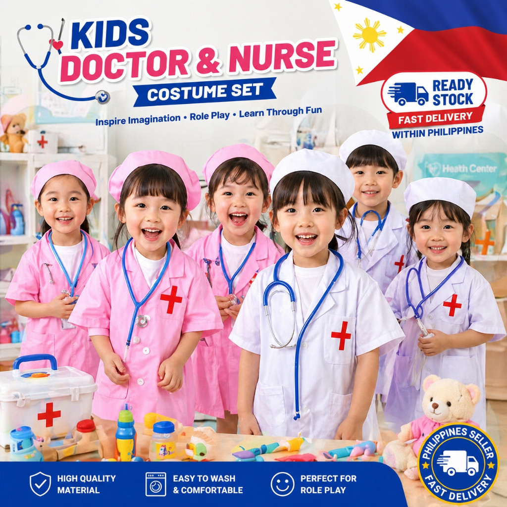 Kids Children Halloween Doctor Nurse Role play Cosplay Costume Medical Uniform for Toddler Boys Girl