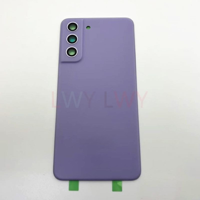 สําหรับ Samsung Galaxy S21 FE 5G G990B G990U ฝาหลังแบตเตอรี่ด้านหลังด้านหลังอะไหล่ S21FE พร้อมเลนส์
