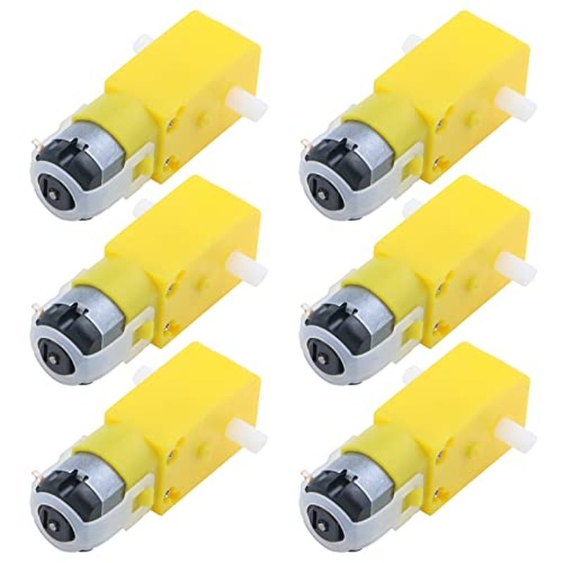 Anr Gear Motor Dual Shaft 3-6V TT Motor for art Car Robot Pack of 6 | I Shape TT Gear Reduction DC M
