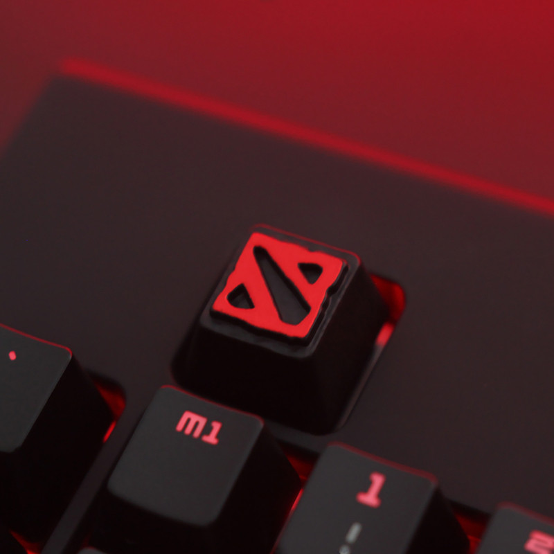 คีย์ DOTA2 DOTA2 DOTA2 เกมอุปกรณ์ต่อพ่วงสินค้าโลโก้คีย์บอร์ดแบบกลไกสังกะสีอลูมิเนียมปุ่มปุ่มกดที่ไม่