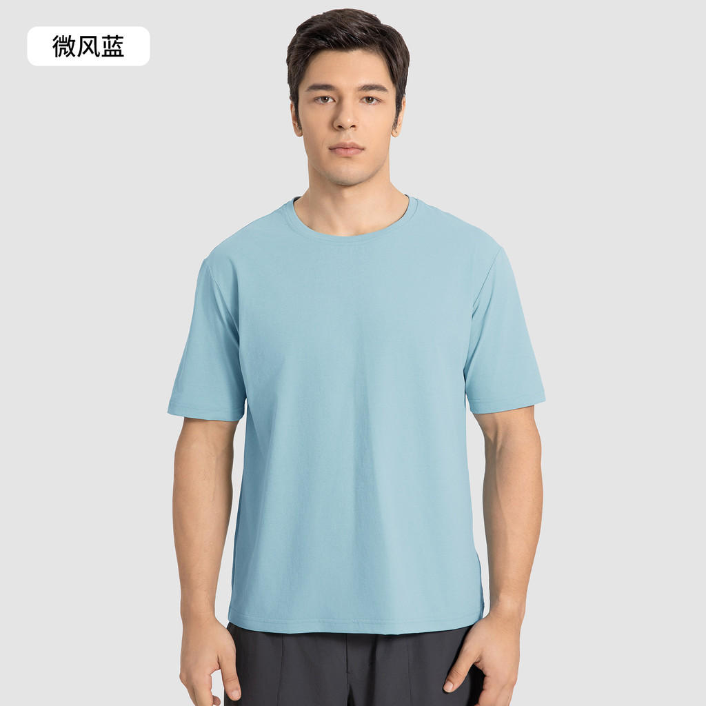 Lulu Outdoor Quick-Drying Running Fitness Short-Sleeved His Shirt Men Summer Thin Loose All-Match Sp