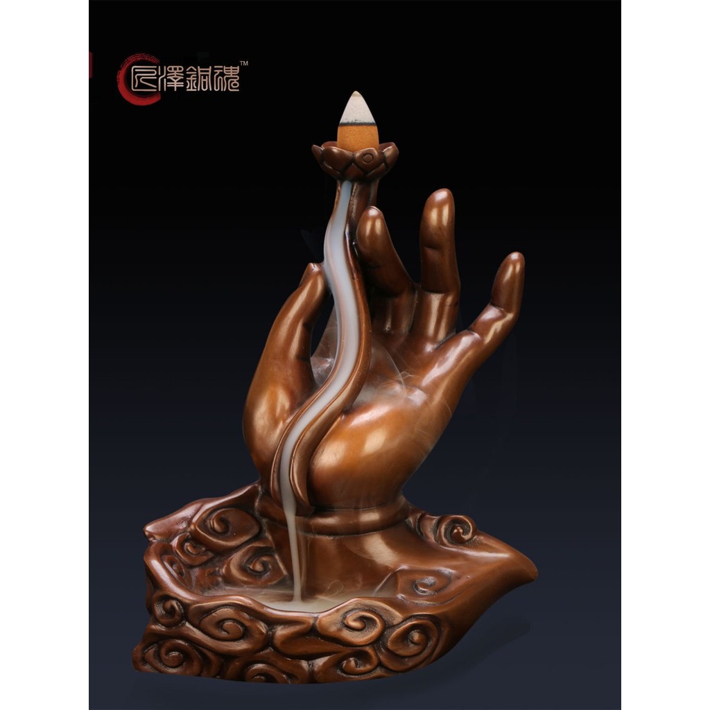 ช่างฝีมือ Ze Copper Soul ทองแดงบริสุทธิ์ Bergamot Backflow กระถางธูป Zen เครื่องประดับในครัวเรือนธูป