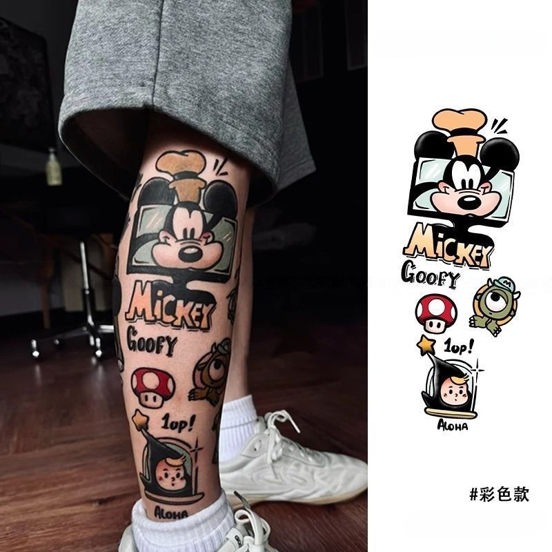 Oldschool彩色纹身拼贴卡通通通印花干花卉小个春秋防水粘纸oldschool Colour Tattoo Sticker20260823