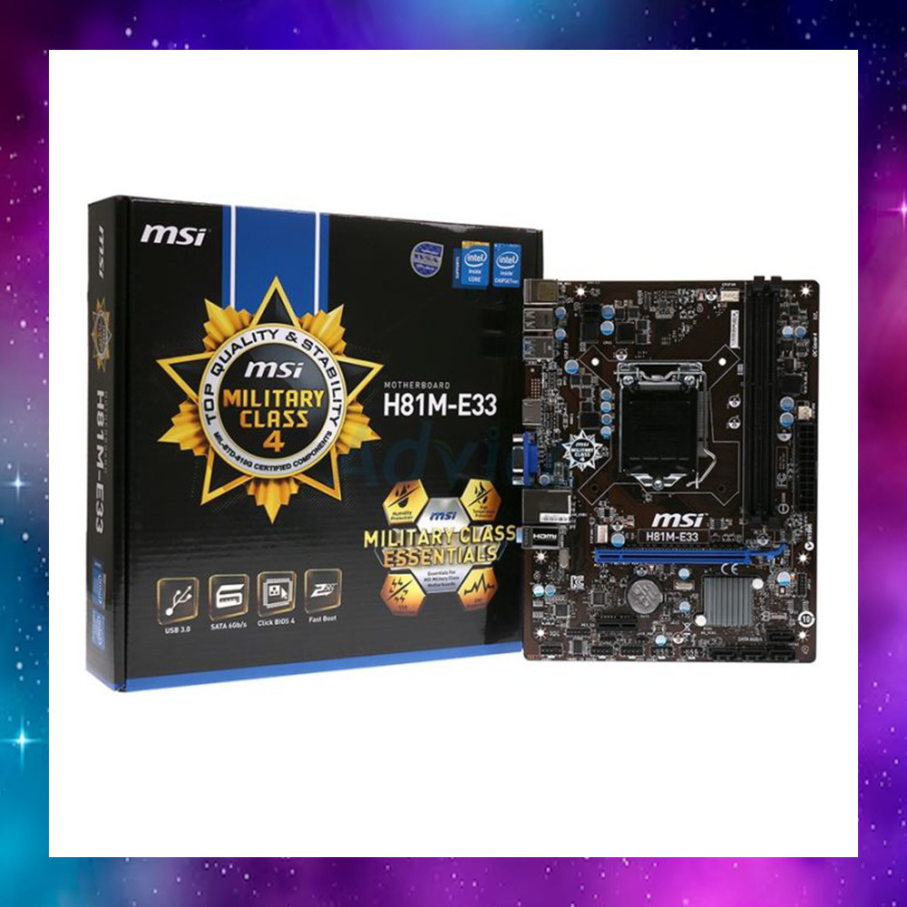 MAINBOARD (เมนบอร์ด) 1150 MSI H81M-E33 GEN4 ใช้งานปกติ