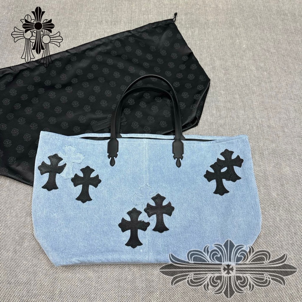 กระเป๋าช้อปปิ้ง Chrome Hearts Crocin Blue Cross Tote