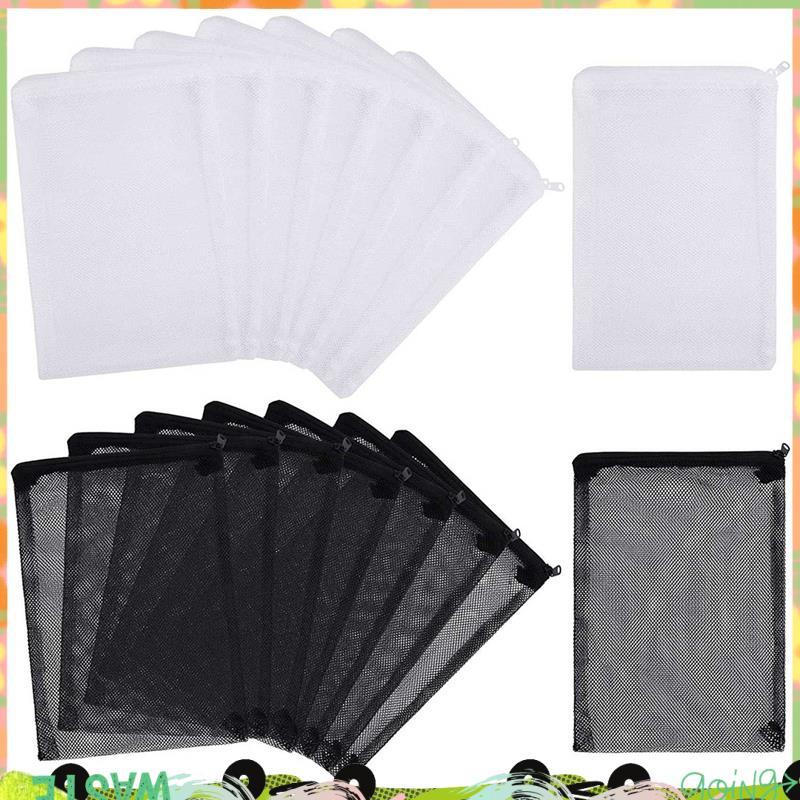 16 ชิ้น Aquarium Mesh Media Filter Bags, Nylon Media Filter Mesh Bags with Zipper (สําหรับ Particula