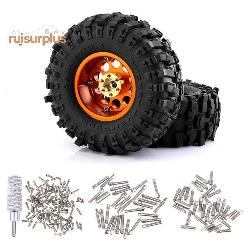 [Rui-t] ดุมล้อ Beadlo แหวน M2 สกรูเหล็กชุดสําหรับ 1.9 "ล้อ RC พร้อมประแจเครื่องมือสําหรับ RC Hobbyis