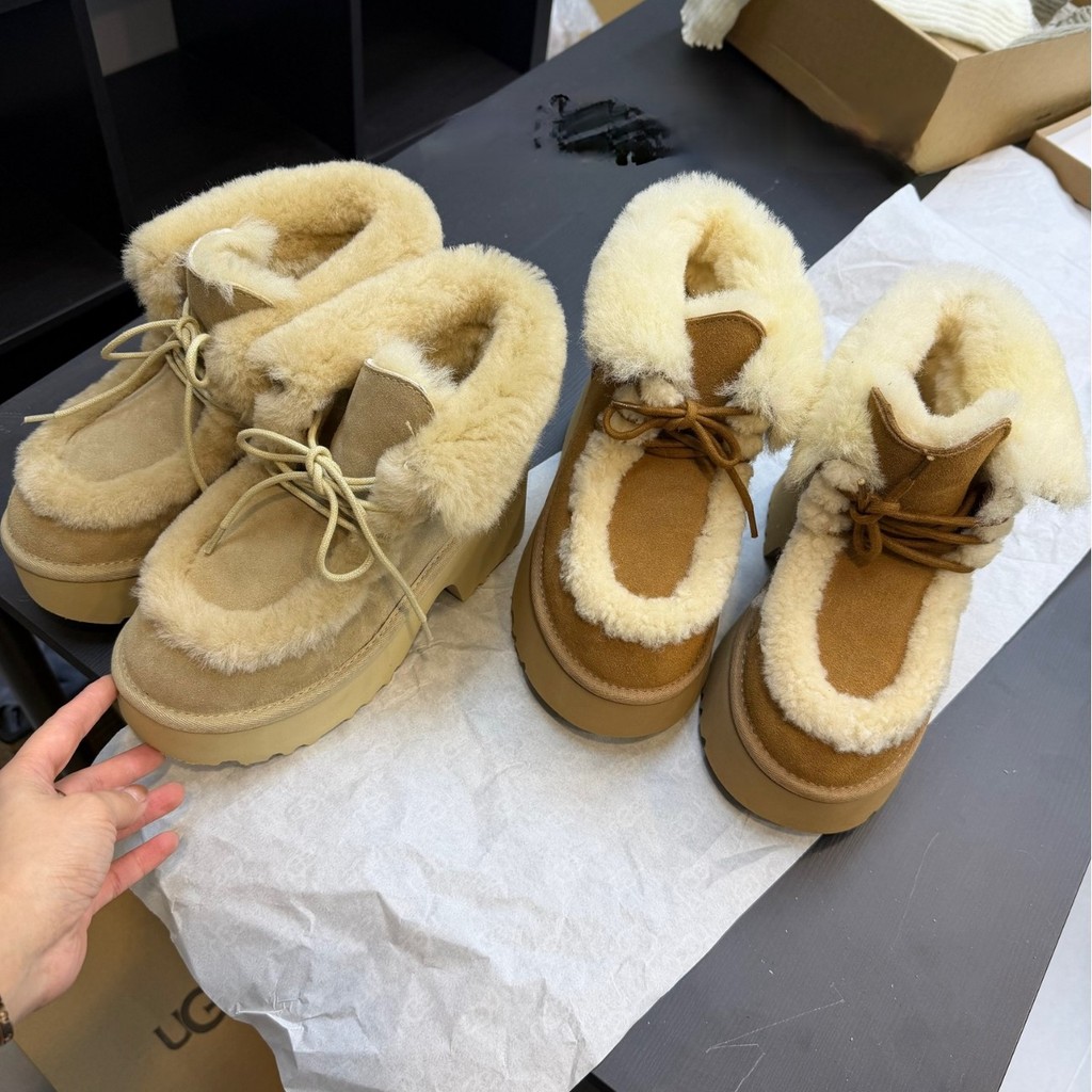 WTBX UGG* Fashionable Lazy Slip-On Fur Shoes for Women2025New autumn thick-soled warm cotton shoes