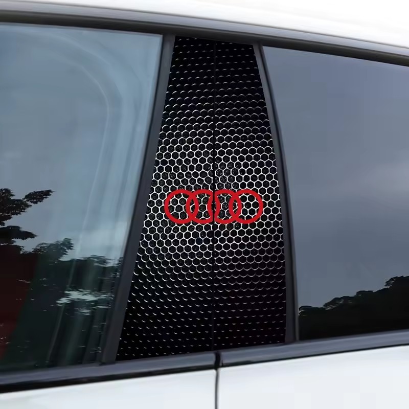 2PCS รถคอลัมน์กลางป้องกันฟิล์ม B-เสาป้องกัน Decals สําหรับ Audi Sline S4 S5 S6 RS3 RS4 A1 A3 A4L A6 
