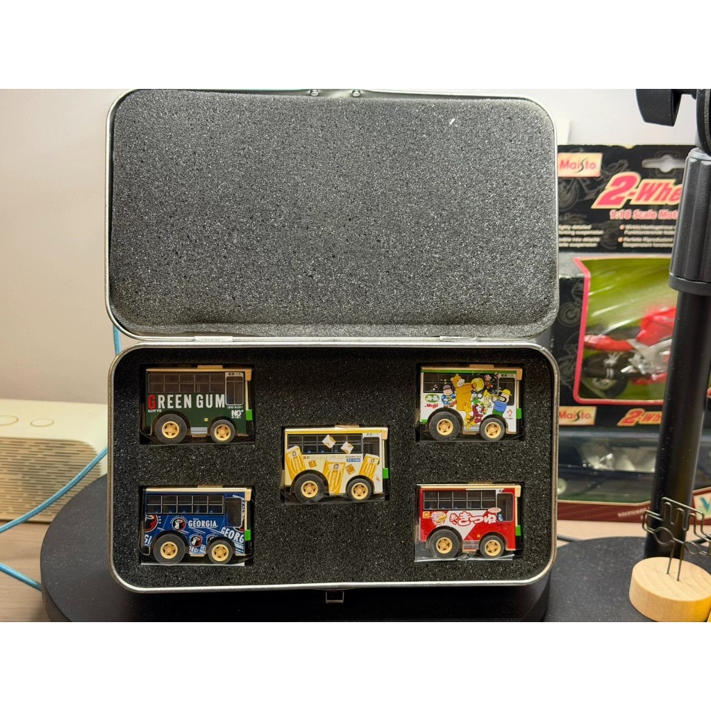 [สต๊อกพร้อม] Choro-Q Choro-Q Car Tokyo Metropolis WRAPPING BUS COLLECTION Tin Box Set, 2002 TAKARA ผ