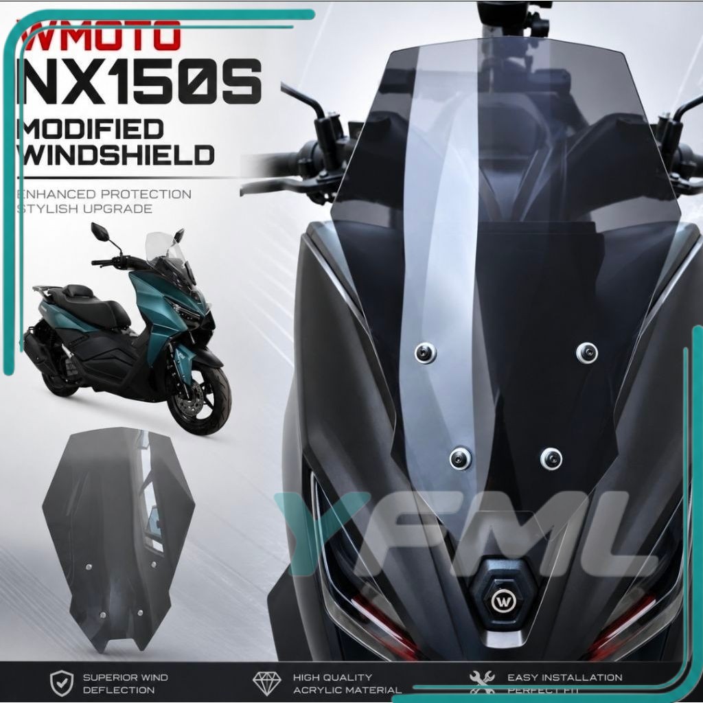 WINDSHIELD WMOTO NX150S NX 150S INCREASE HEIGHT WINDSHIELD อุปกรณ์เสริมอุปกรณ์เสริมการปรับเปลี่ยน