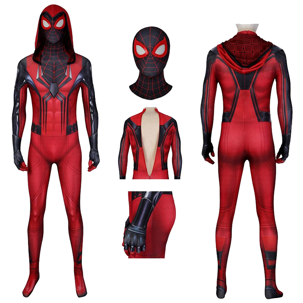Carmani PS5 รุ่น Spiderman Orangutan Red Hood คอสเพลย์เครื่องแต่งกาย Spiderman คอสเพลย์ Jumpsuit