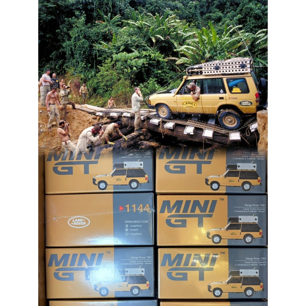 MINIGT เบอร์ 1144 Land Rover Range Rover Range Rover 1981 Camel Cup Camel Trophy Sumatra C.Swoboda &
