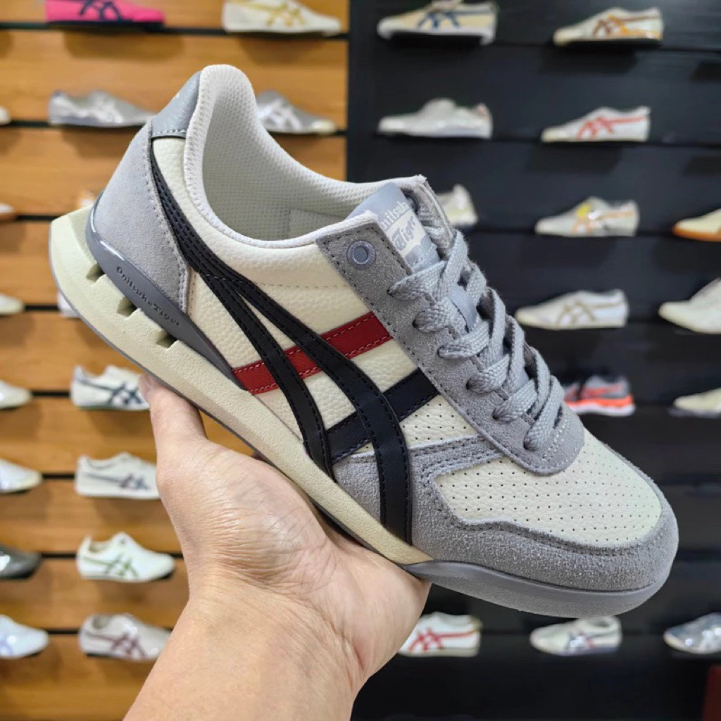 Onitsuka Tiger Ultimate 81 EX กลางแจ้งสบาย Low-Top Casual City Commuting รองเท้าลําลอง PSSV