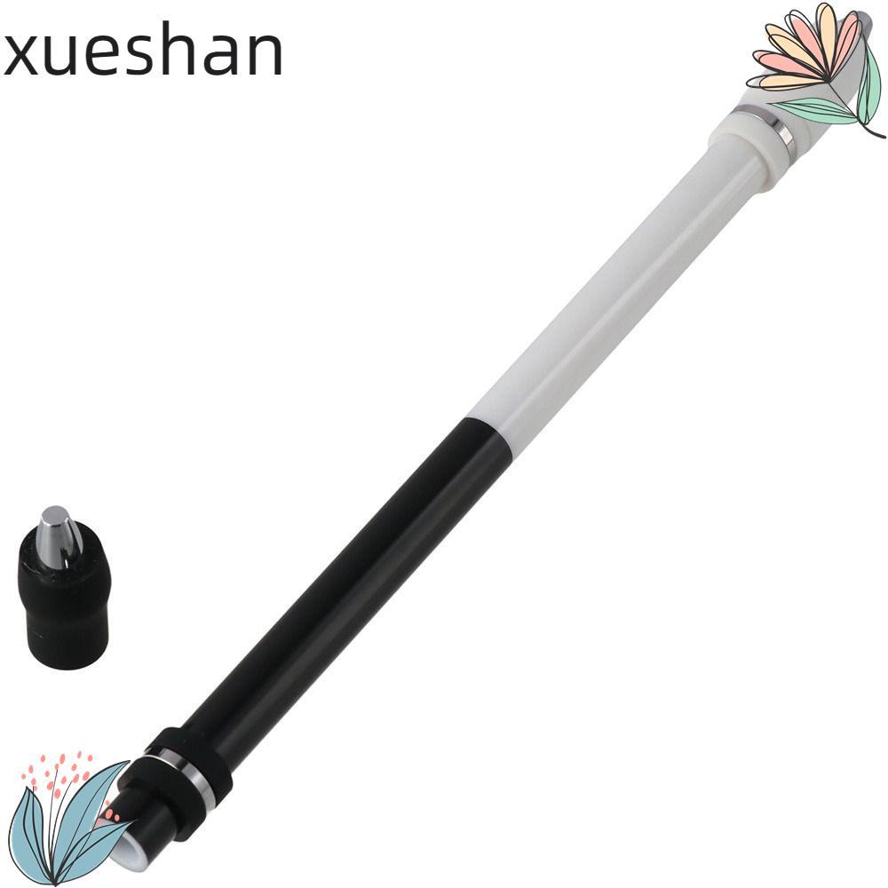 XUESHAN Spin Pen, PC White Pen Spinning, สํานักงานเคลือบกันลื่นสีดํายาว