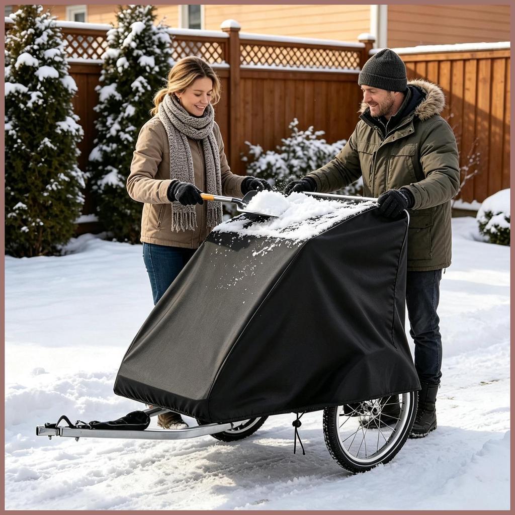 จักรยาน Cargo Trailer Cover Windproof Bike Cargo Drawstring Storage จักรยาน Trailer กันฝุ่นสําหรับ M