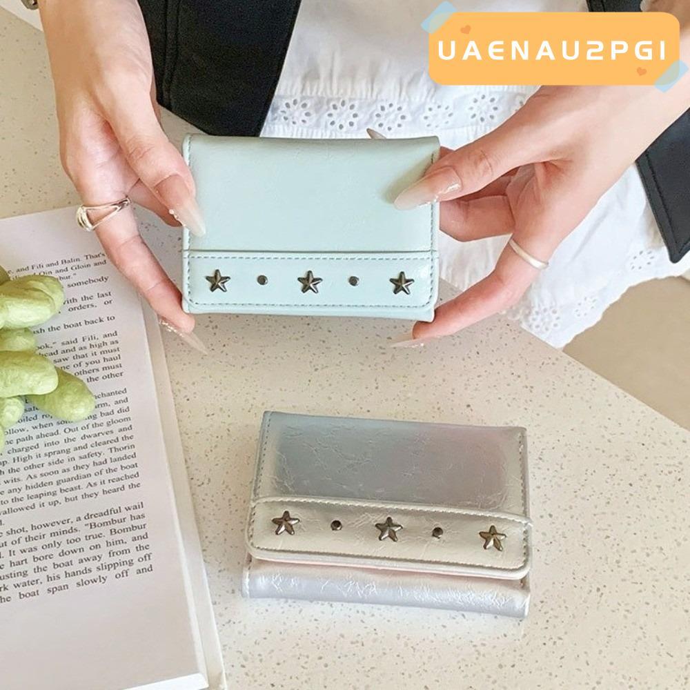 UAENAU2PG1 กระเป๋าใส่เหรียญ,สไตล์วินเทจ PU หนัง Trifold Wallet,แบบพกพาขนาดใหญ่ความจุหลายช่องUltra Th