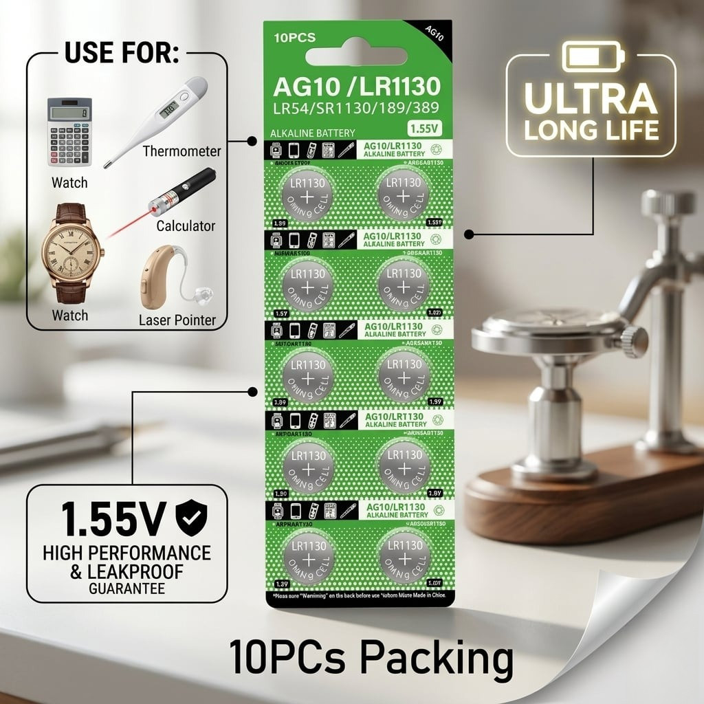 ปุ่มอัลคาไลน์ LR44 LR41 LR43 LR521 LR621 LR626 LR920 LR1130 CR2032 AG13/AG10/AG4/AG3watch batterya