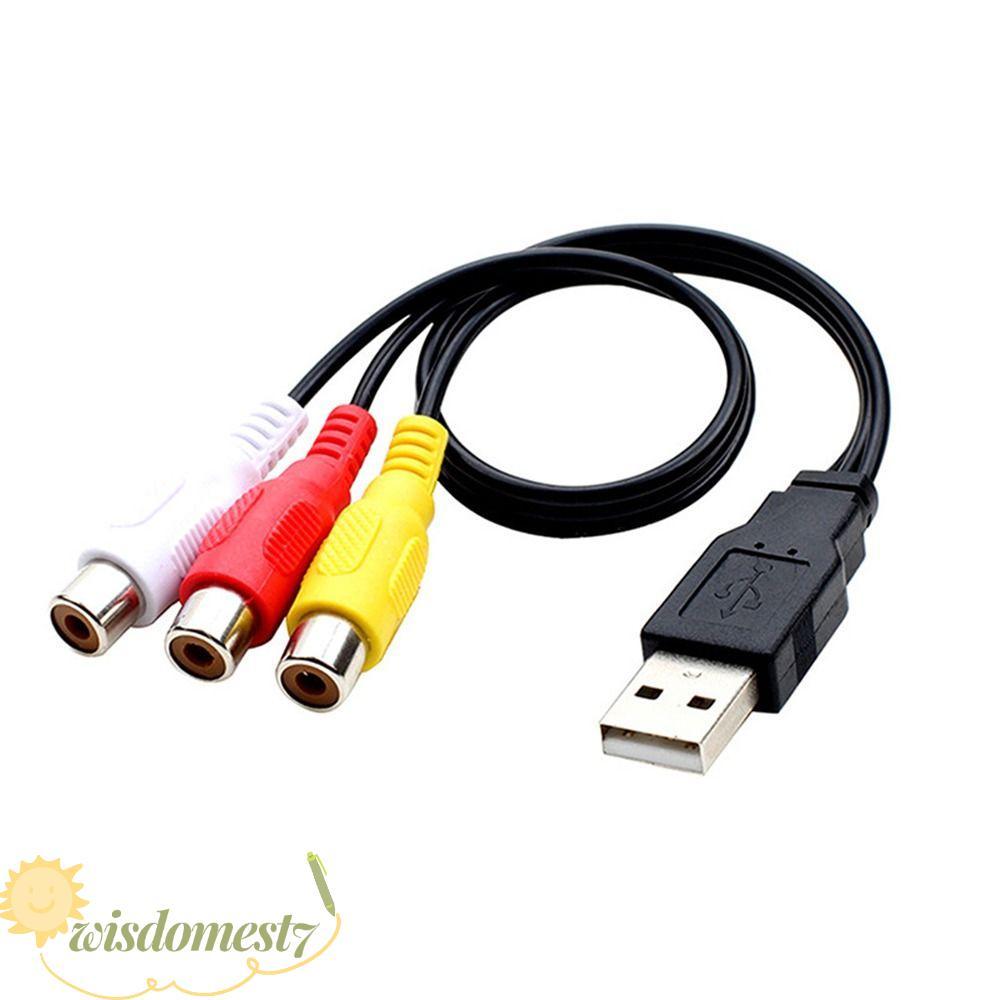 WISDOM USB to 3 สาย RCA Universal Jack Male to Female Adapter Line