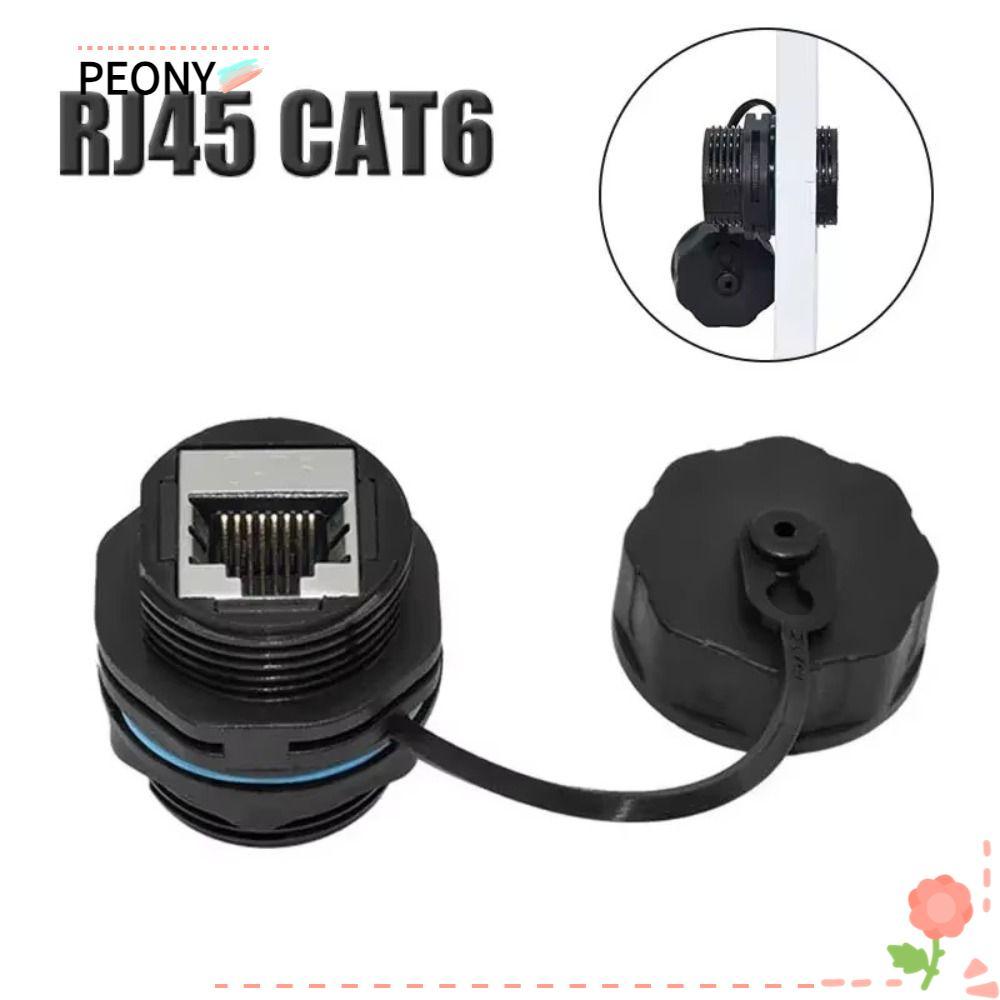 PEONYPAVILION Cat6A RJ45 Connector, Circular Shielded RJ45 Connector, IP68 กันน้ํา RJ45 ปลั๊กแผงซ็อก