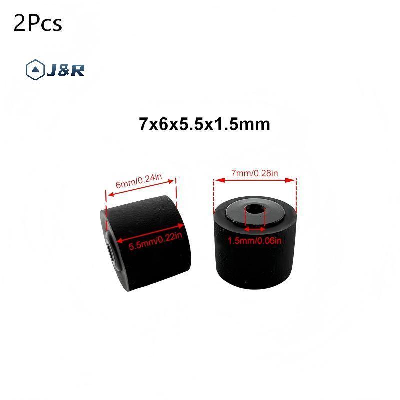 J & R> 2 ชิ้น 7x6x5.5x1.5 มิลลิเมตรหยิกลูกกลิ้งแหวนยางสําหรับ Cassette Player Walkman เครื่องบันทึกเ