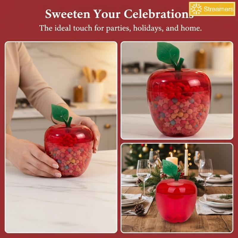 {Streamers} Holiday Party 6 ชิ้น Red Candy Box Container Jars สําหรับตกแต่งและจัดเก็บหลากหลายใหม่