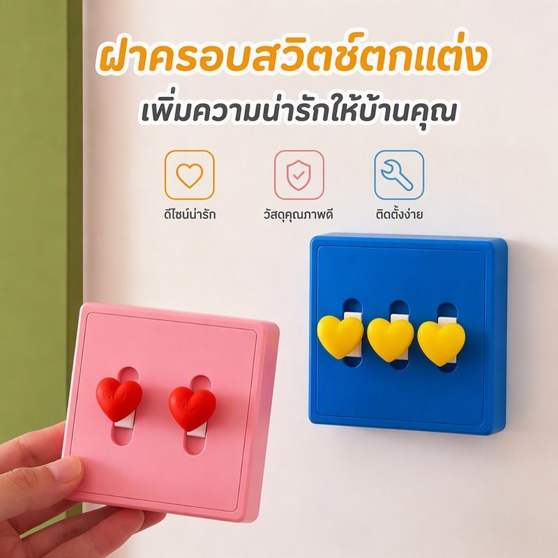 กรอบสวิตช์ไฟมินิมอล สำหรับตกแต่งผนัง Light Switch Cover เรียบง่าย สบายตา ตกแต่งบ้านและคอนโดสวยงาม