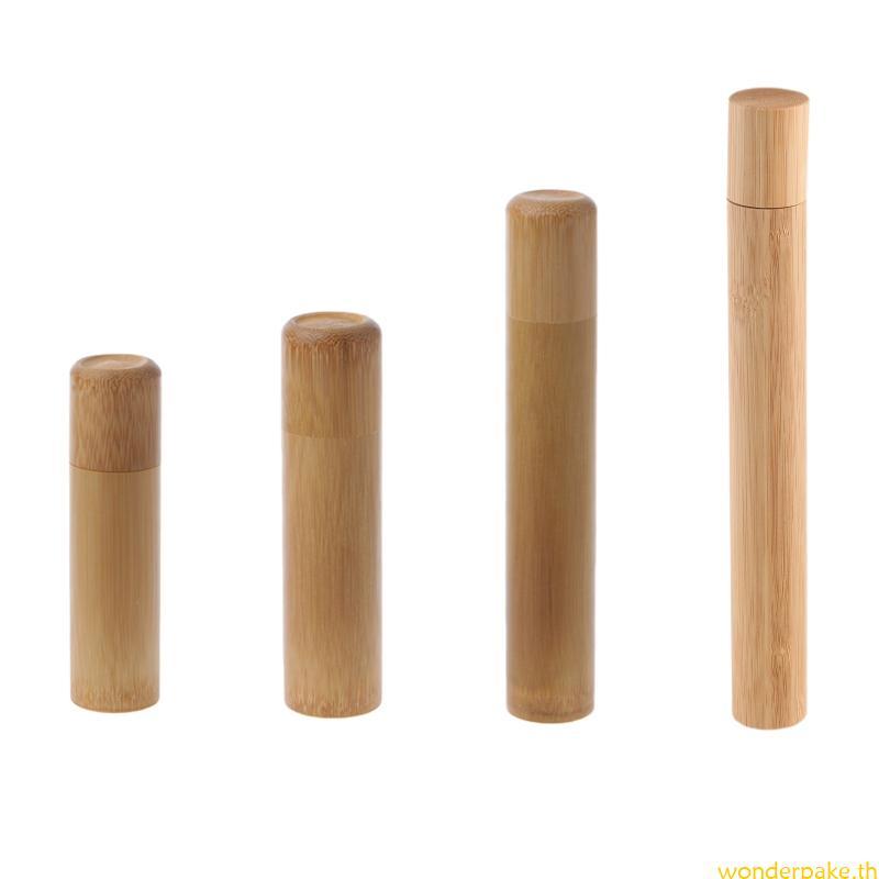 Wonder Bamboo Tube Box Airtight Small Container Spices Storage Jar พร้อมฝาปิด 4 ขนาด