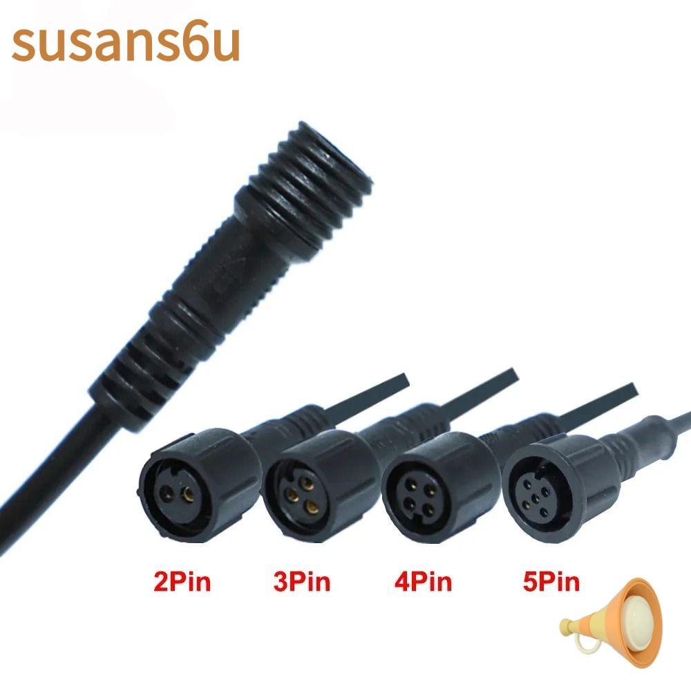 SUSAN ชายหญิง LED Connector, IP67 สายสีดํา 2Pin 3Pin 4Pin แจ็ค, 20 ซม.2Pin 3Pin 4Pin สายไฟกันน้ํา LE