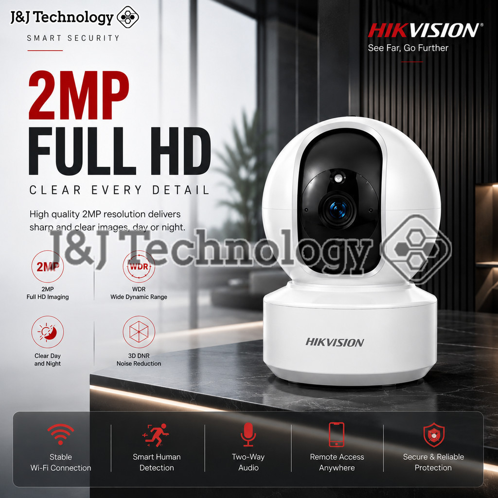 HIKVISION 2MP กล้องวงจรปิดในร่ม WiFi กล้อง PT 360 การตรวจจับมนุษย์เสียงสองทาง Hik-Connect