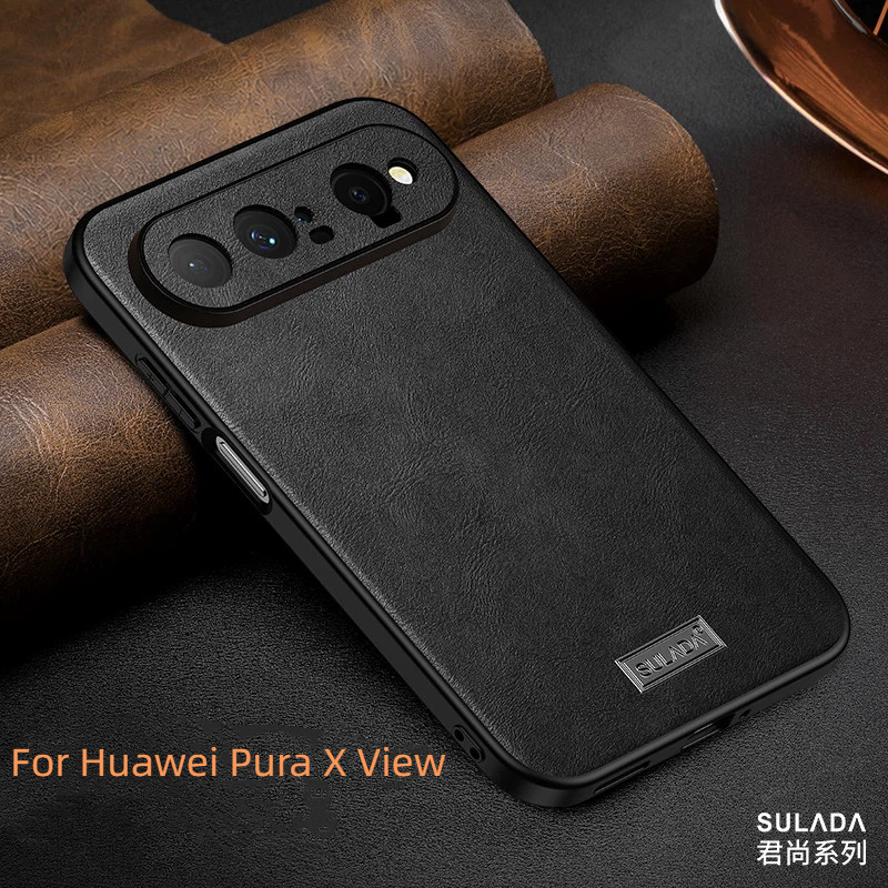 สําหรับ Huawei Pura X View XView กรณีหรูหราผิวรู้สึก Matte PU + PC Hard โทรศัพท์สําหรับ Huawei PuraX