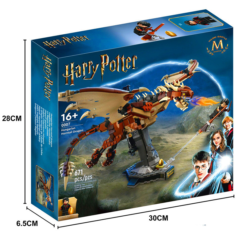 Harry Potter ใช้งานร่วมกับ Lego 76406 ภาษาฮังการี Tree Bee Dragon Building Blocks ประกอบรุ่นของเล่นเ