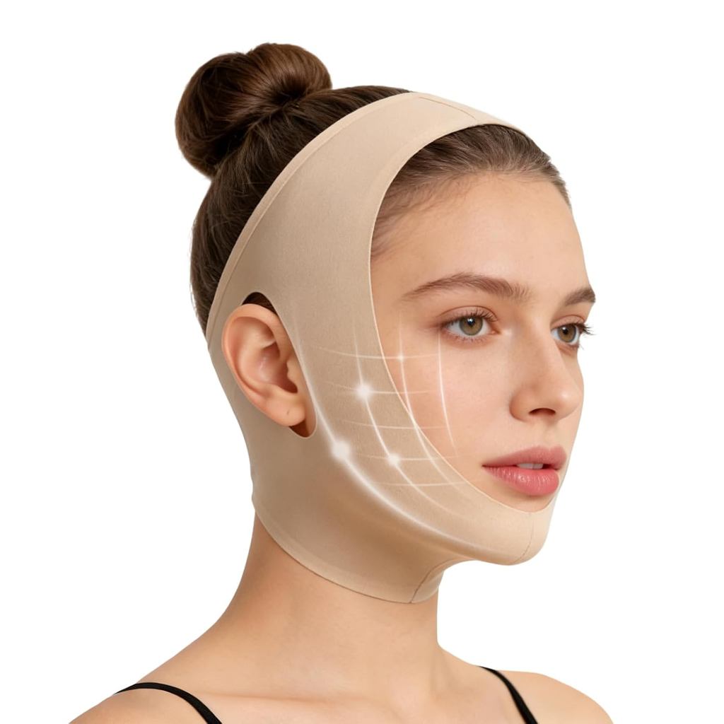 Collagen Face Sculpt Wrap,Reusable Face Mask Jawline Shaper Chin Strap 3CFB