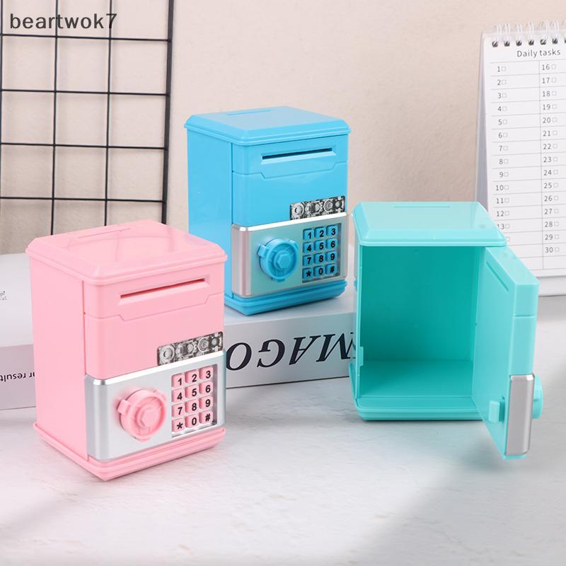 Beartwok7] Kids Money Bank รหัสผ่าน Piggy Bank Mini ATM เหรียญเงินสดกล่องเงินสําหรับเด็กวันเกิดของเล